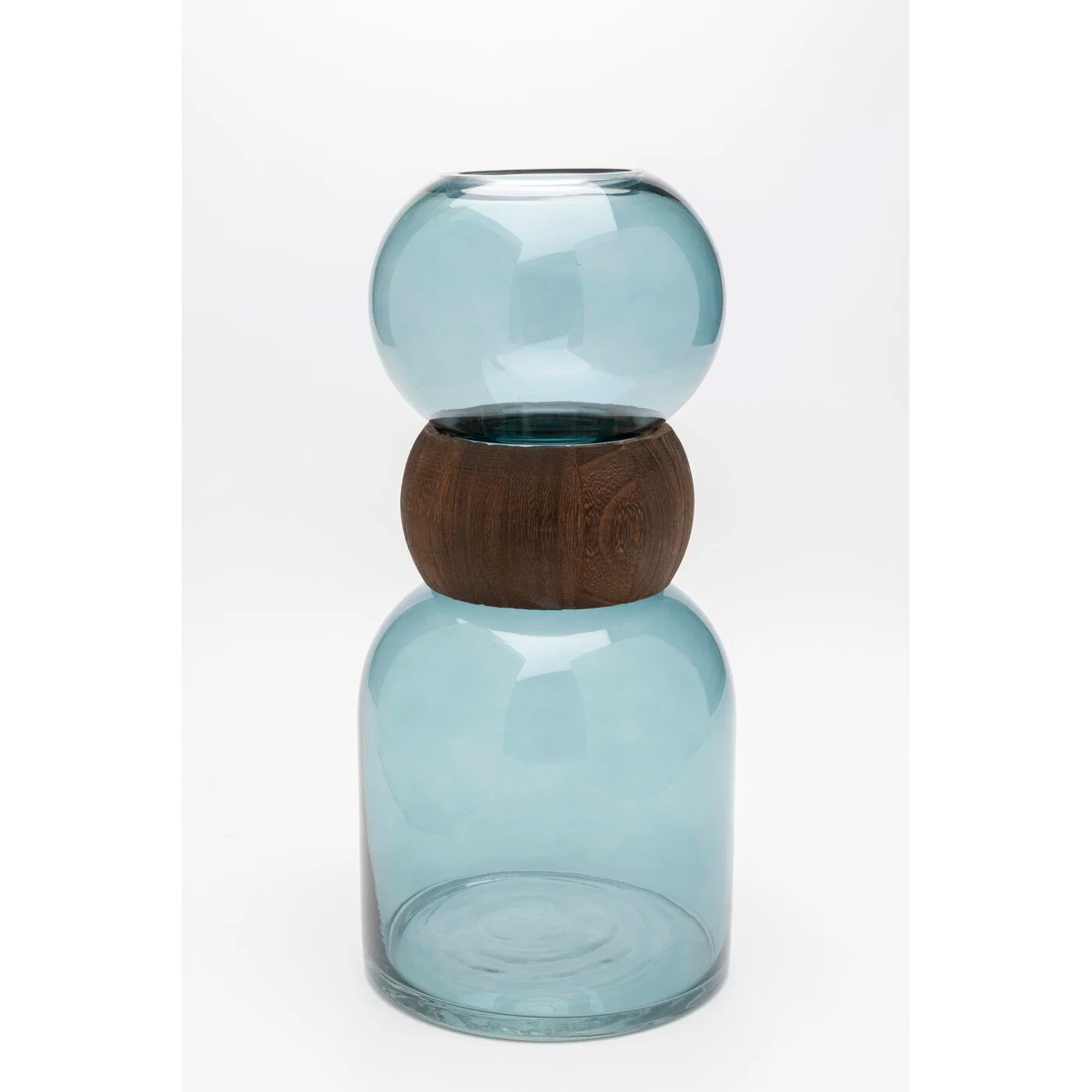 Glasvase Ringform Hellblau 32 cm