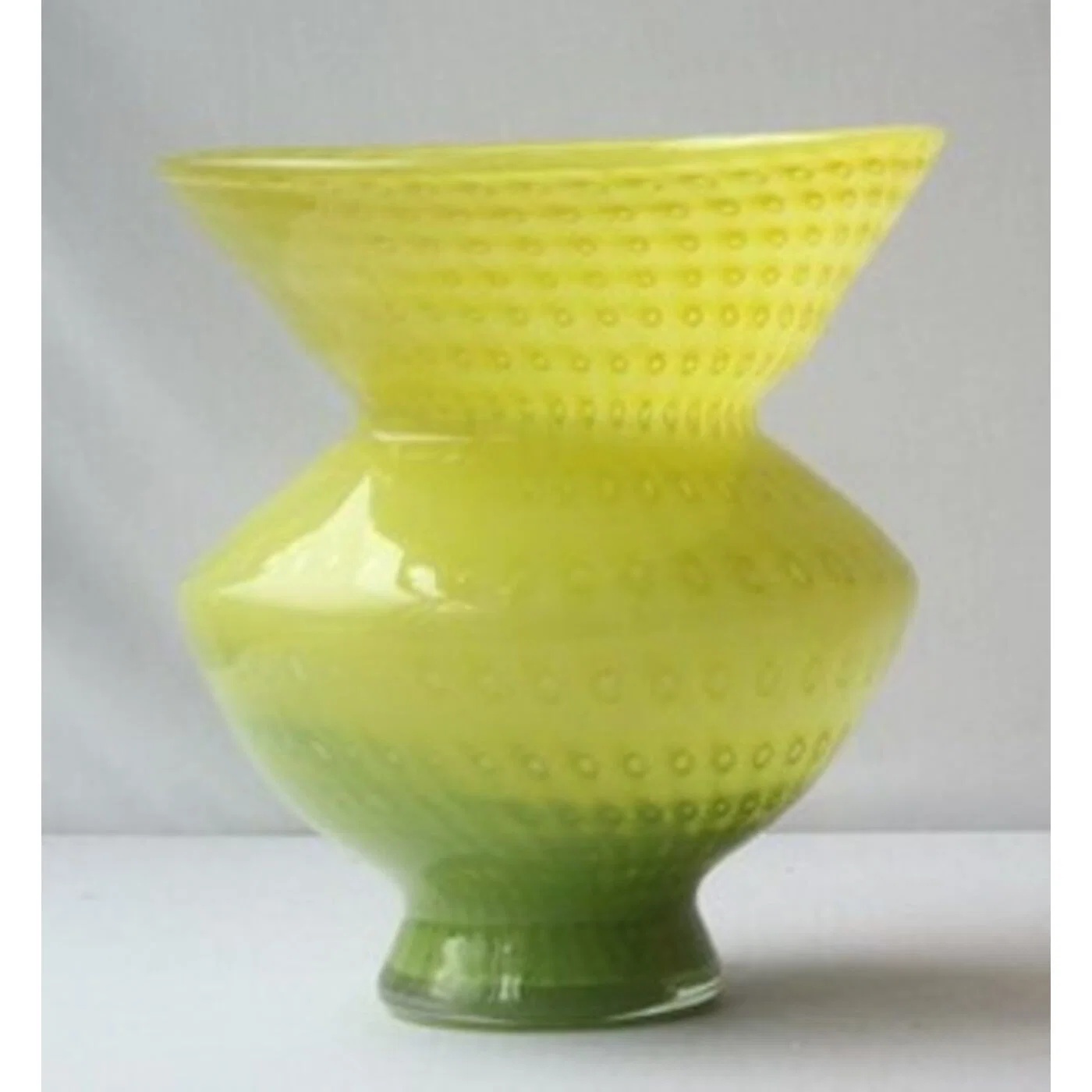 Glasvase Ringrelief Grün 25 cm