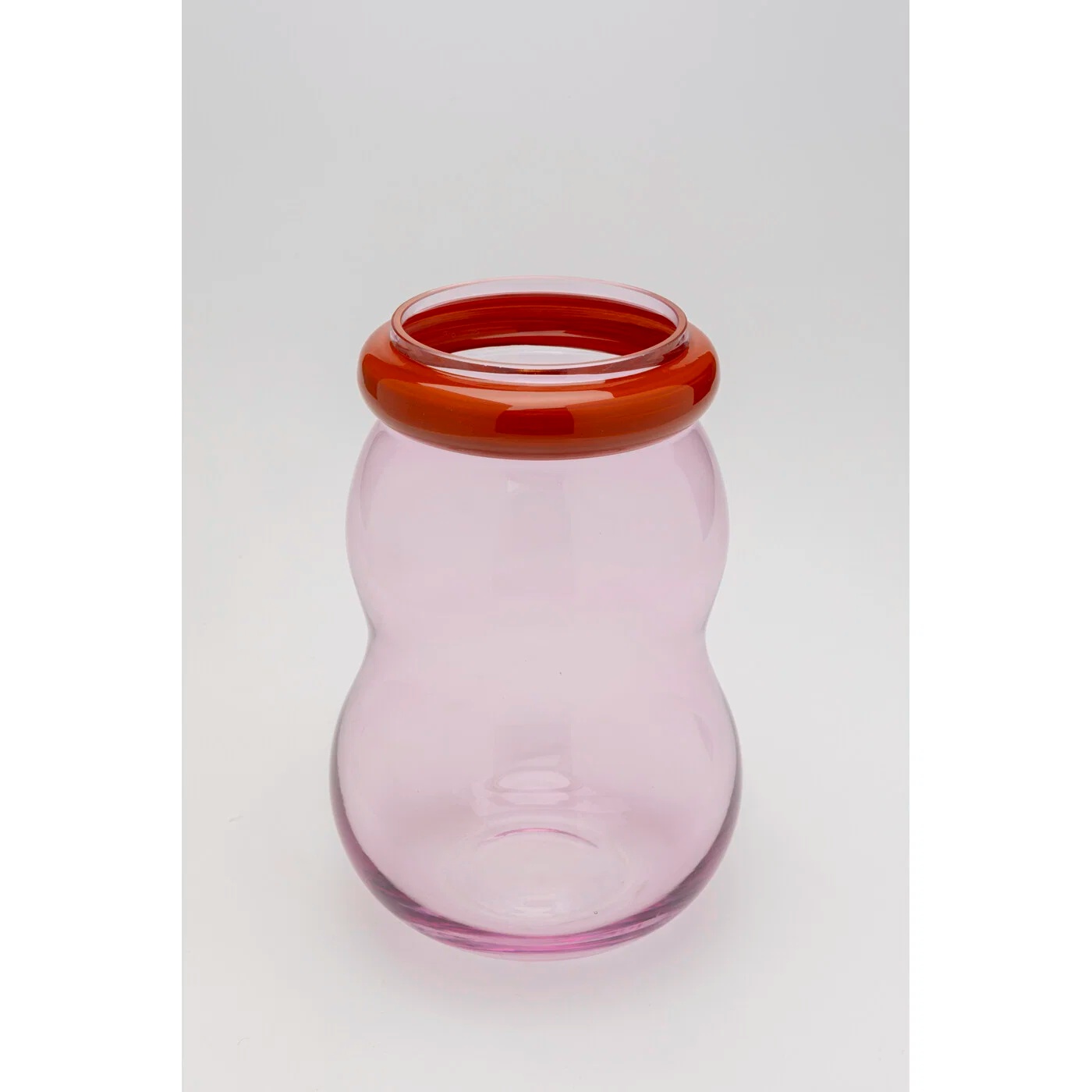 Glasvase Schwungform Rosa-Rot 24 cm