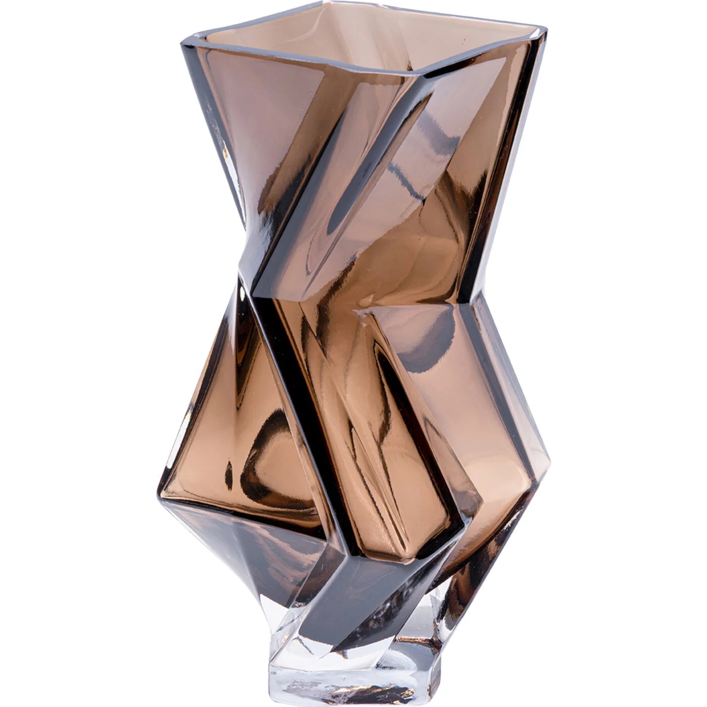 Glasvase Zickzack Rauchgrau 30 cm