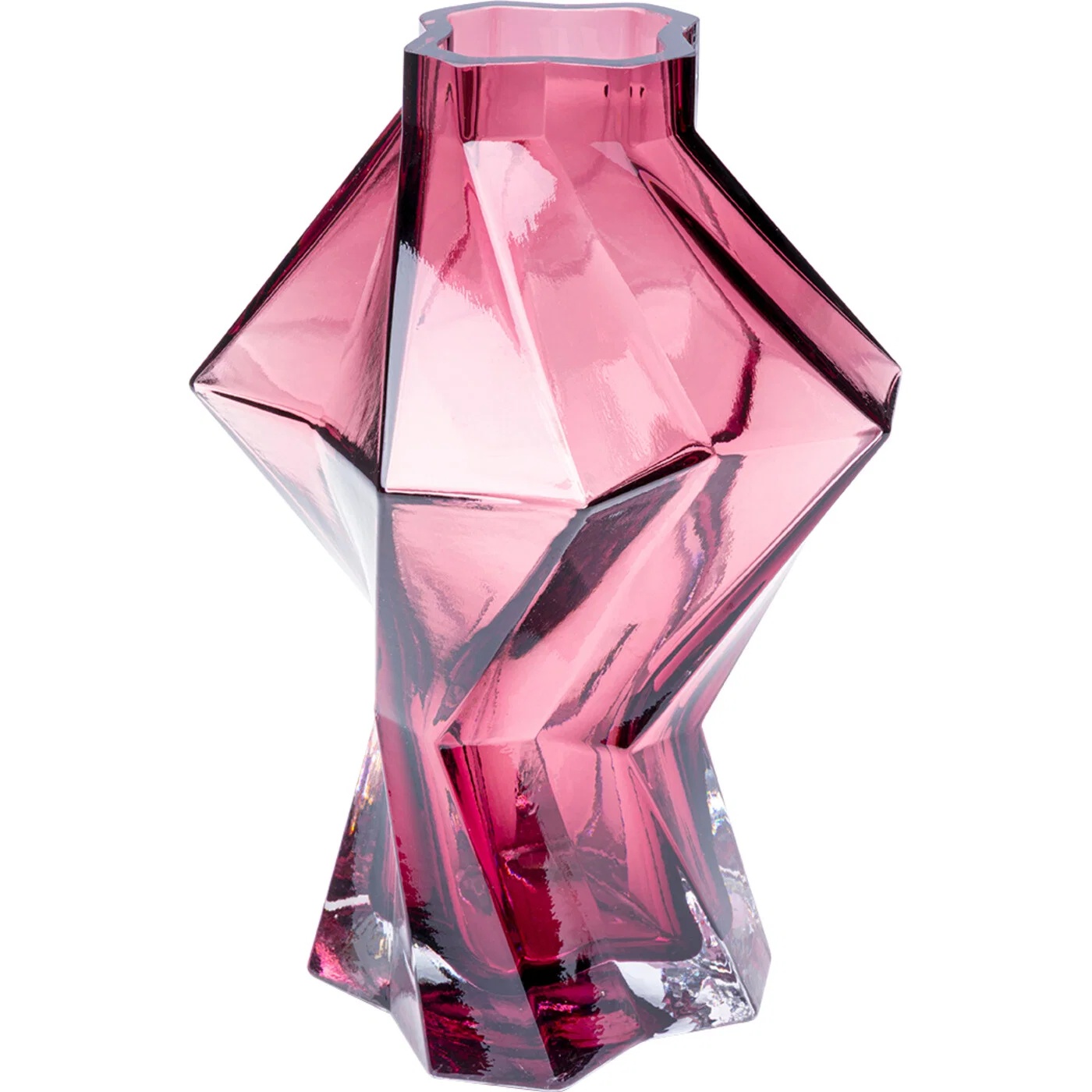 Glasvase Zickzack Rosa 28 cm