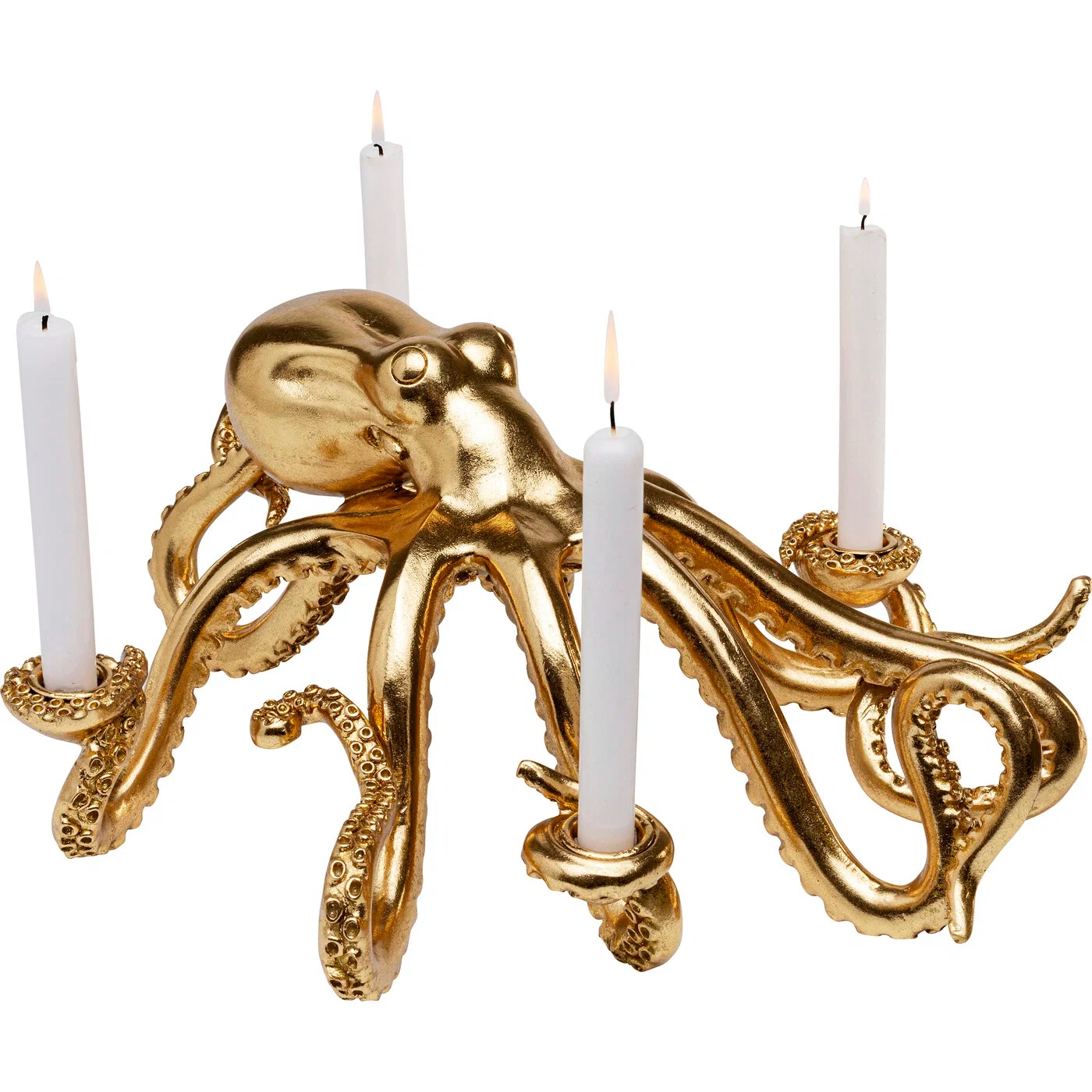 Kerzenhalter Oktopus in Gold 49 cm