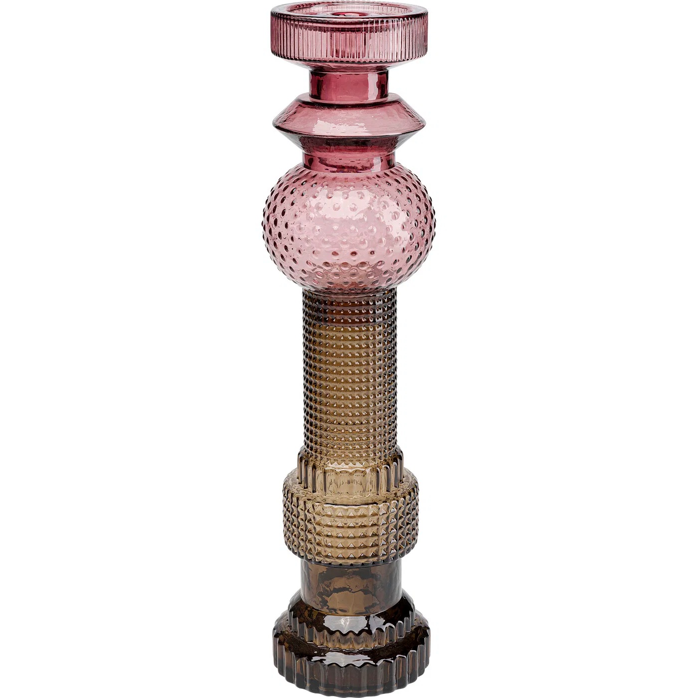 Kerzenständer Glasduett Lila Grau 49 cm