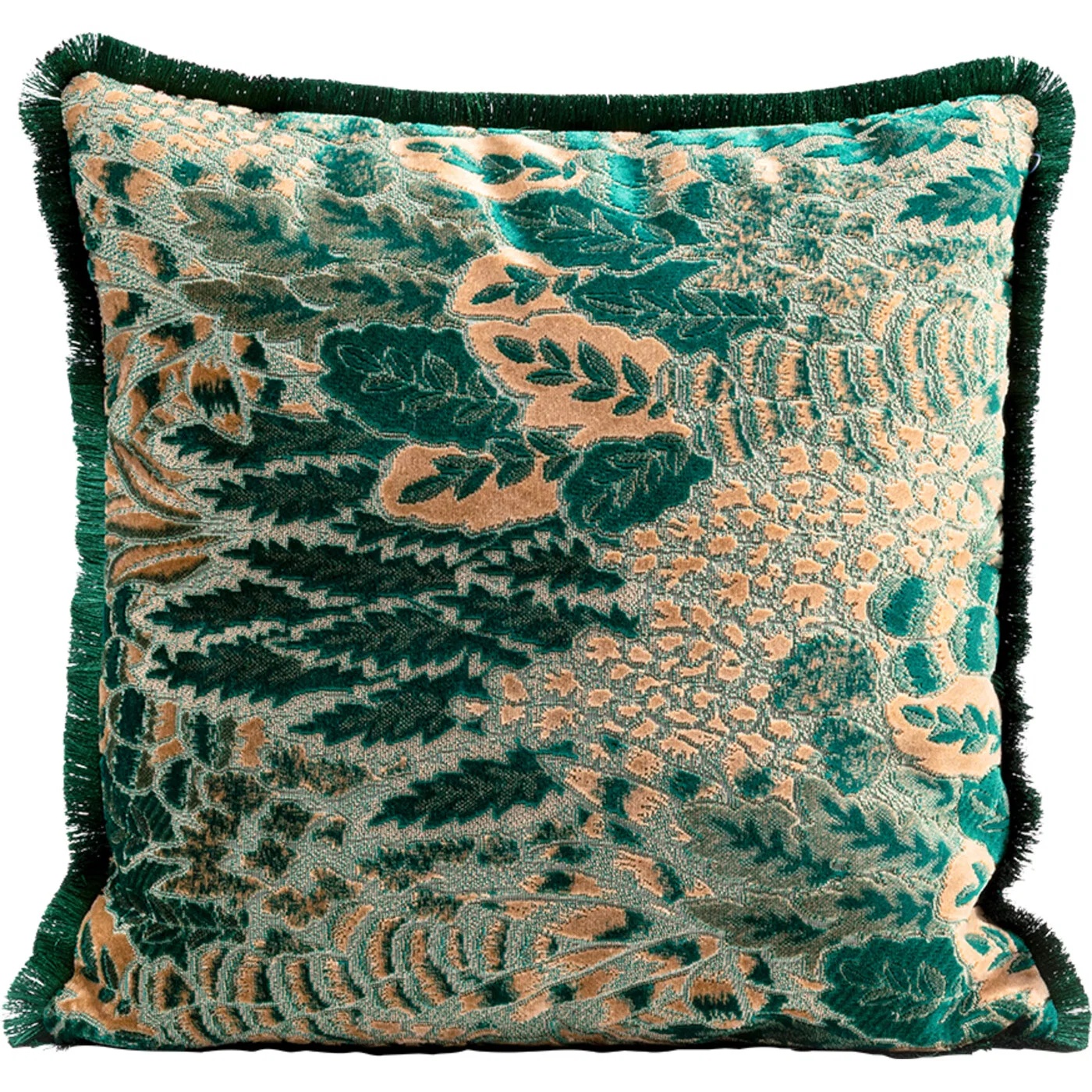 Kissen Blätterornament Grün 45 × 45 cm