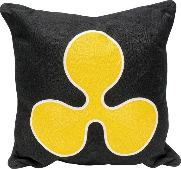 Kissen Blütenkreis Gelb 50 × 50 cm
