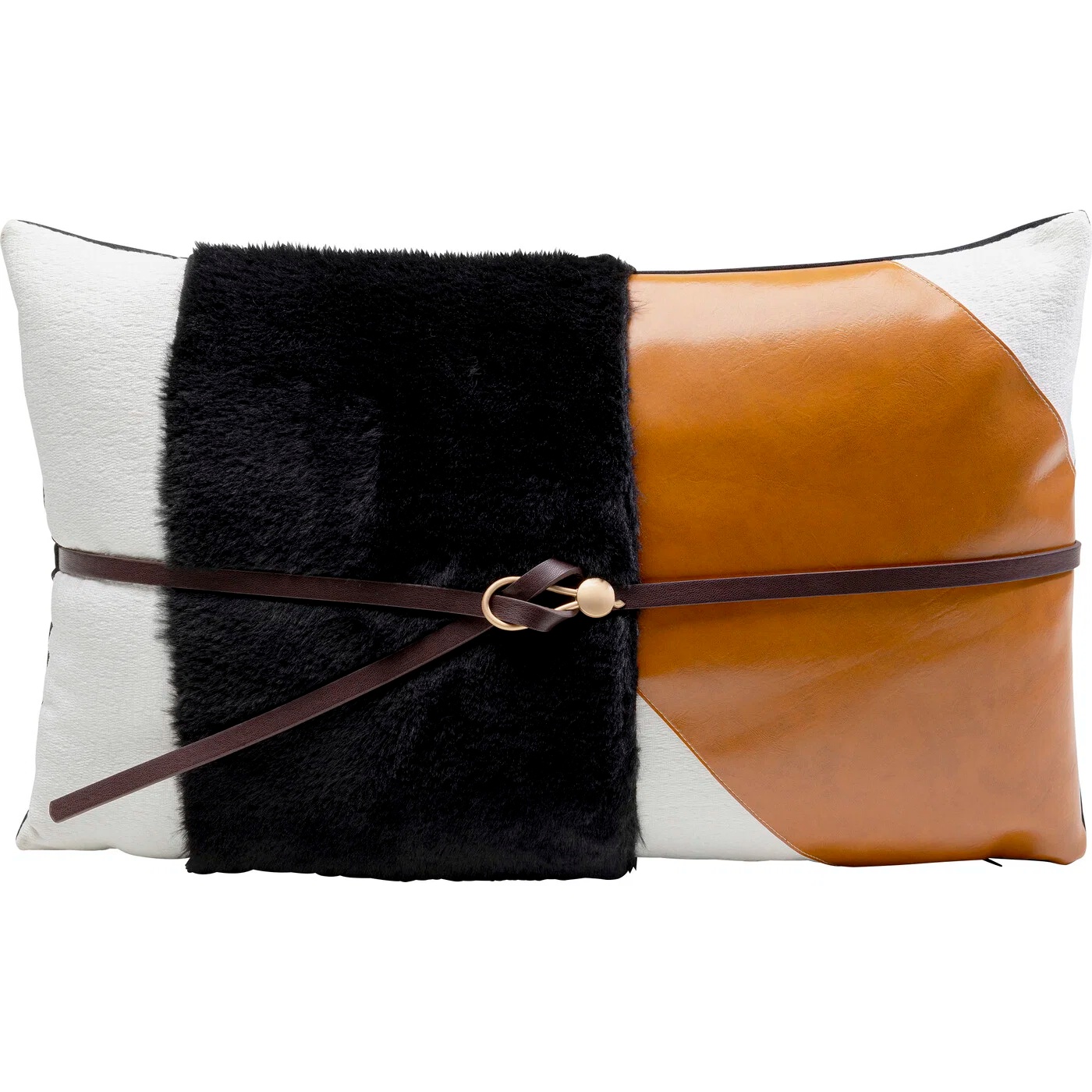 Kissen Grafisch in Schwarz und Braun 30 × 50 cm
