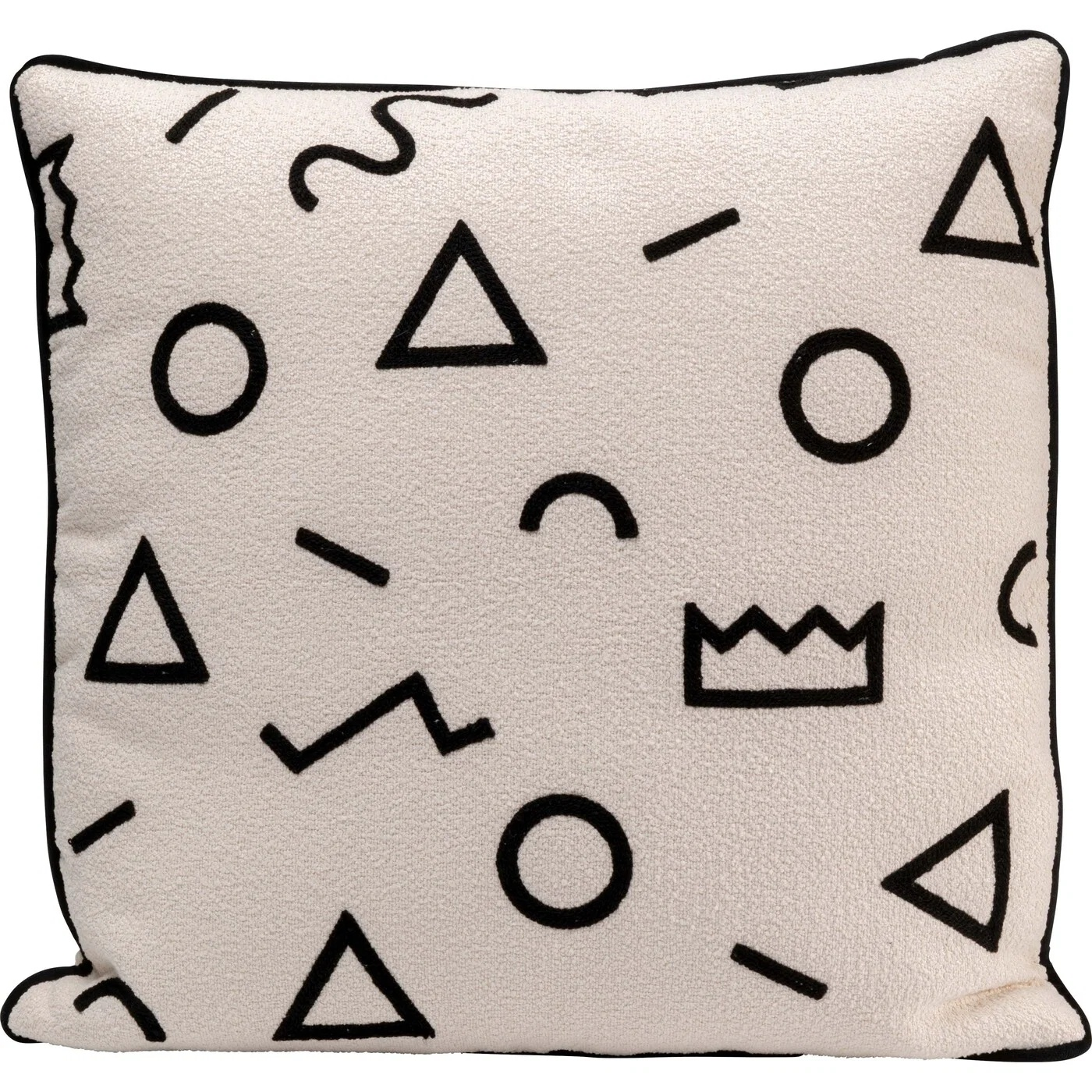 Kissen Grafische Formen in Creme 45 × 45 cm