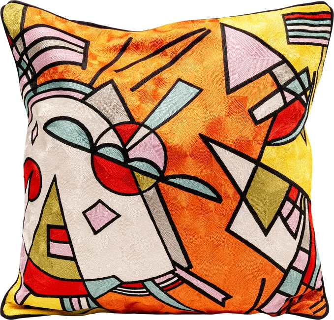 Kissen Kunstlinie Orange 50 × 50 cm