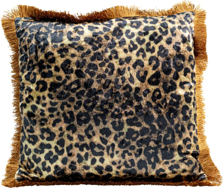 Kissen Leopardenfransen 45 × 45 cm
