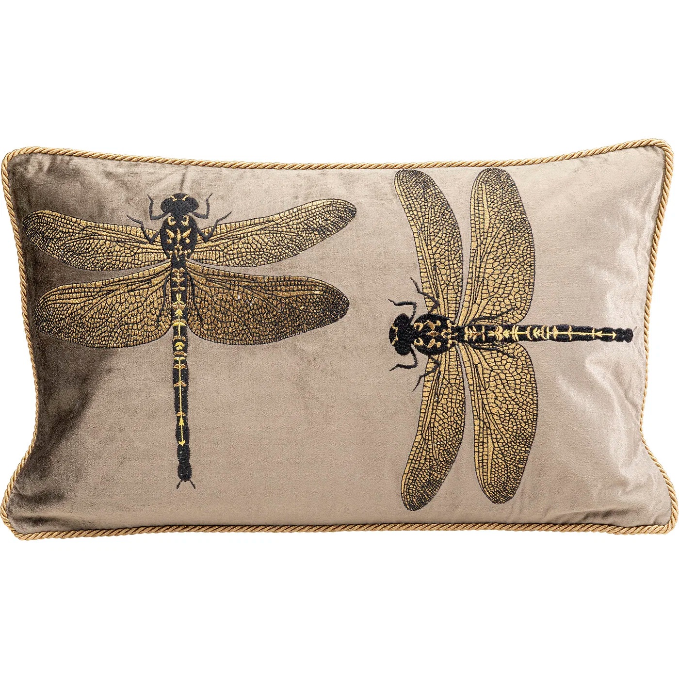 Kissen Libellen in Gold 30 × 50 cm