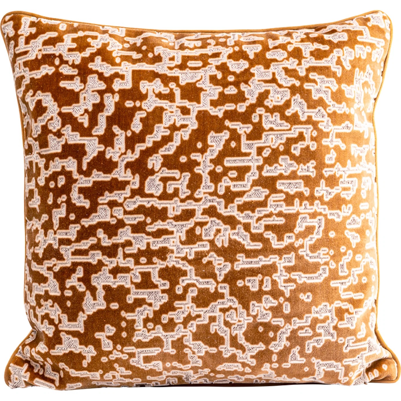 Kissen Linienornament Gold 45 × 45 cm
