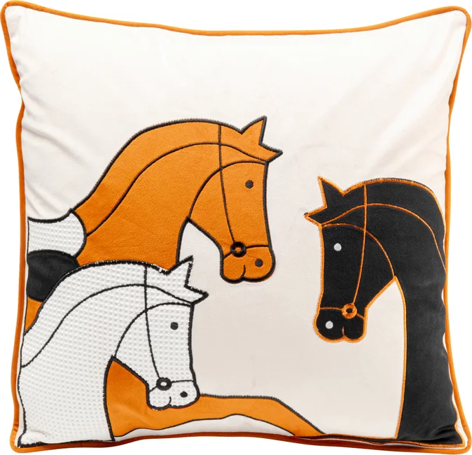 Kissen Pferdetrio 45 × 45 cm