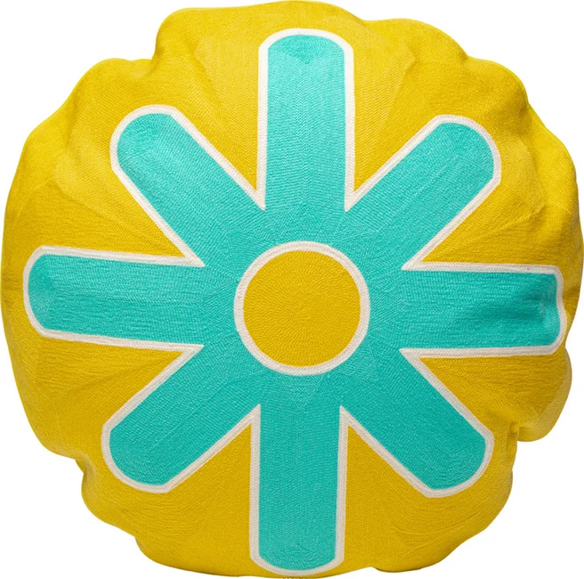 Kissen Sonnenkreis Türkis Ø 50 cm