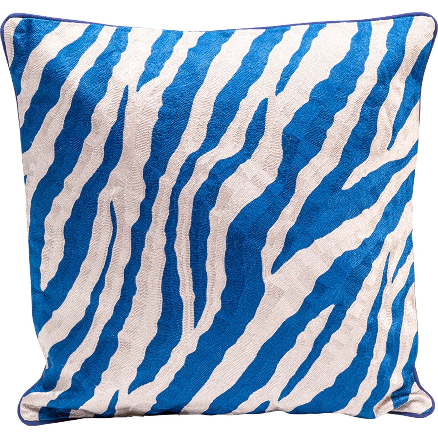 Kissen Streifenmuster Blau 50 × 50 cm