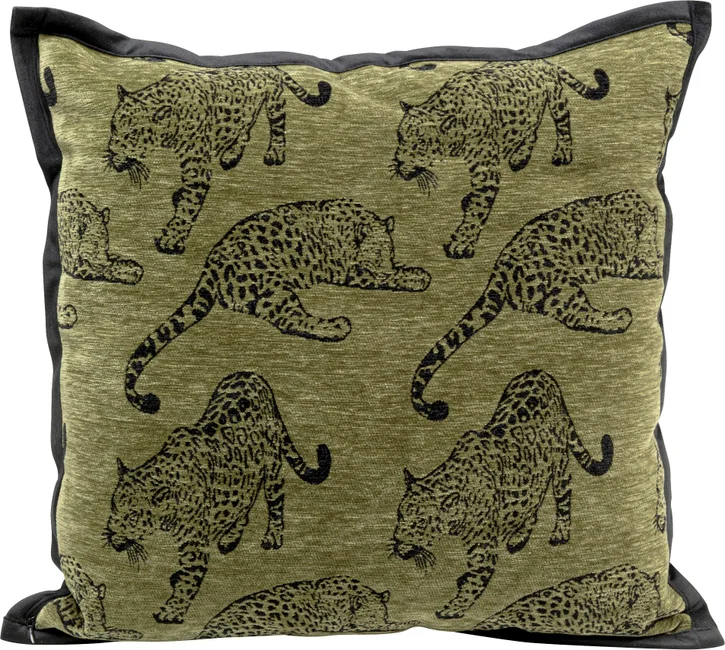 Kissen Leopardenlauf Grün 45 × 45 cm