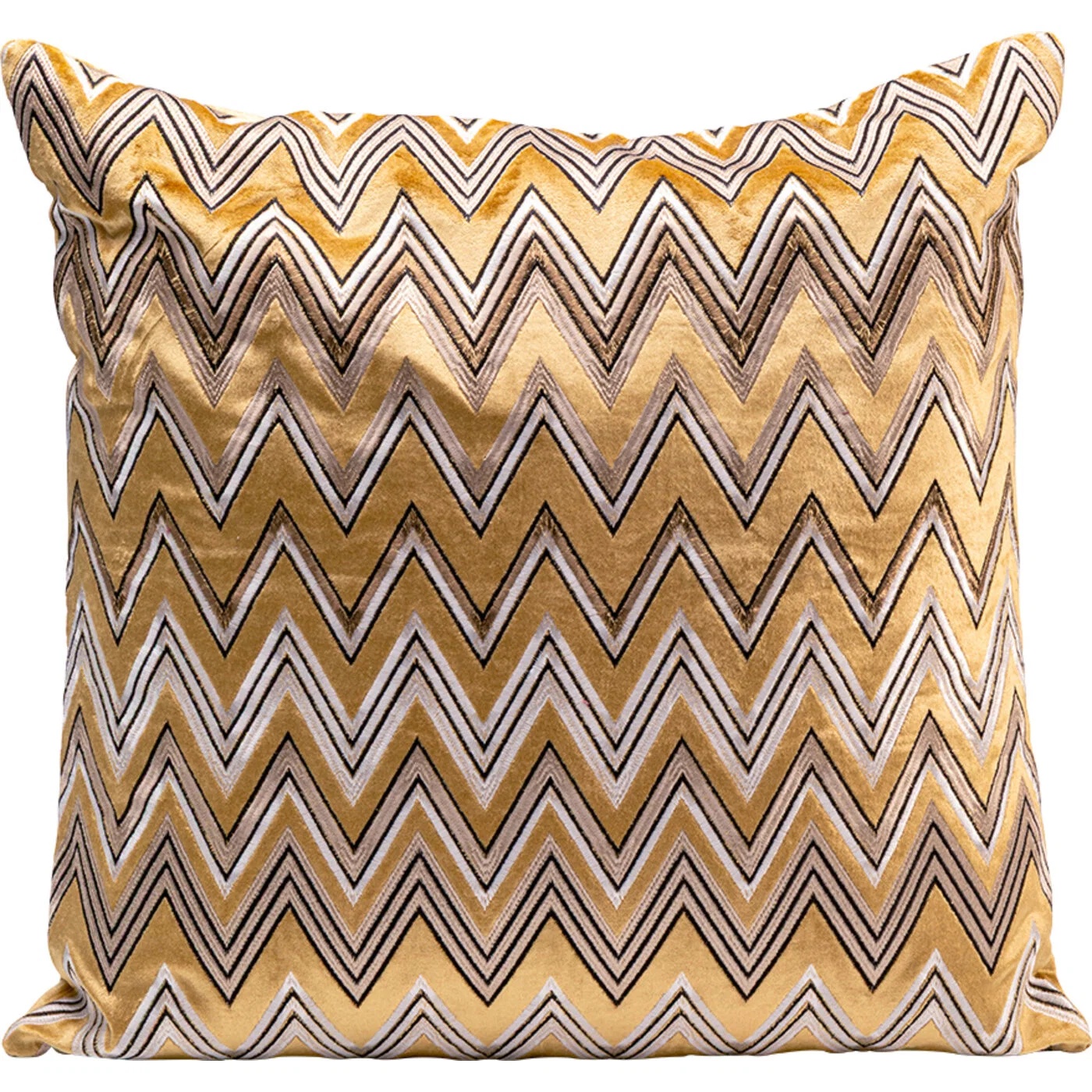 Kissen Zickzackmuster Gold 50 × 50 cm