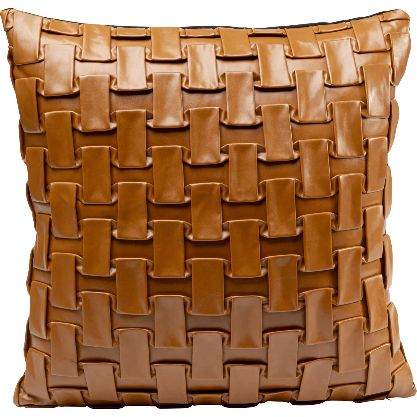 Kissen Flechtfläche Camel 45 × 45 cm