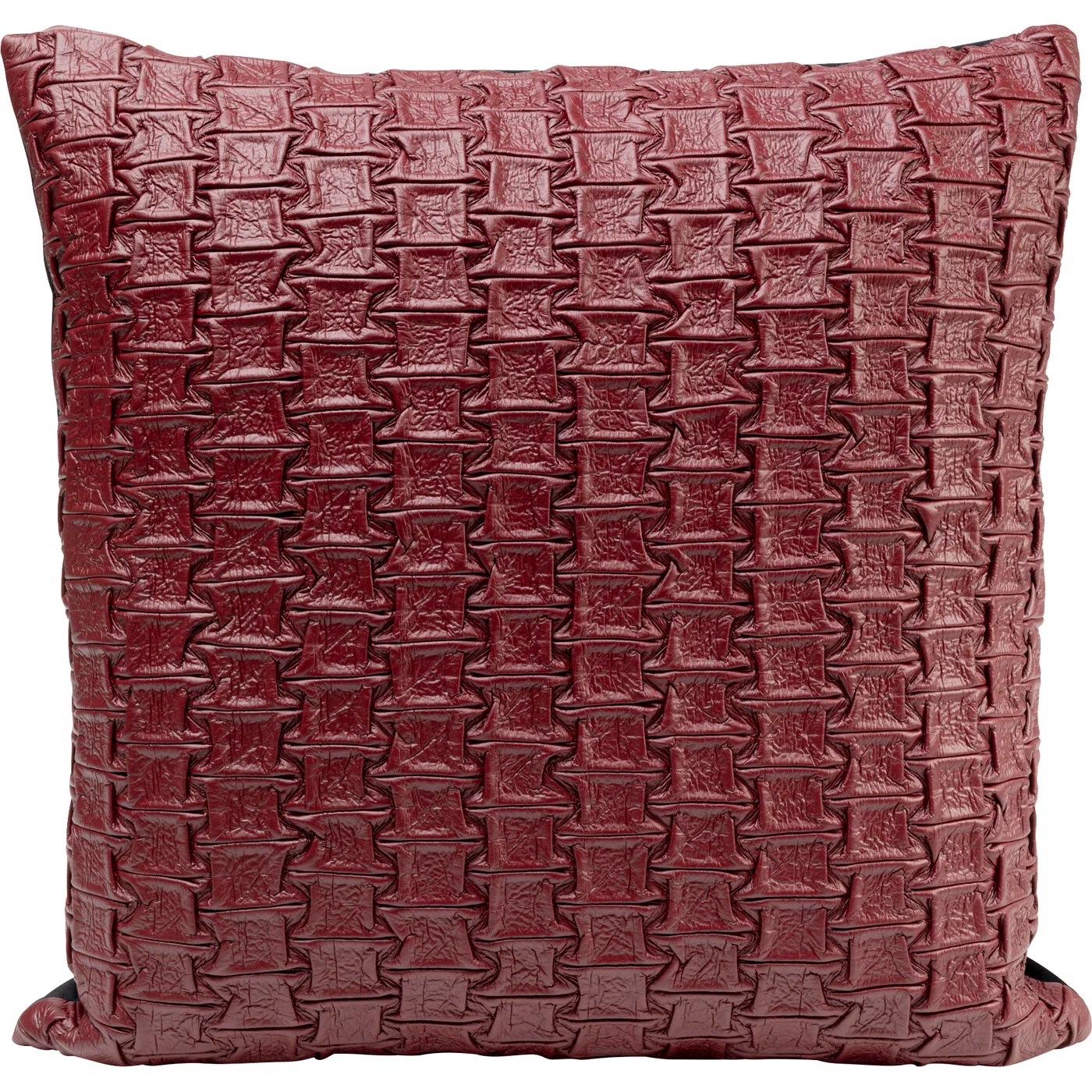 Kissen Flechtstruktur Dunkelrot 45×45 cm