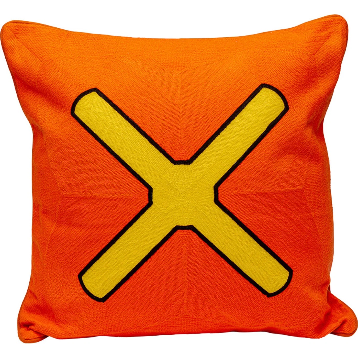 Kissen Kreuzrelief Orange 50 × 50 cm