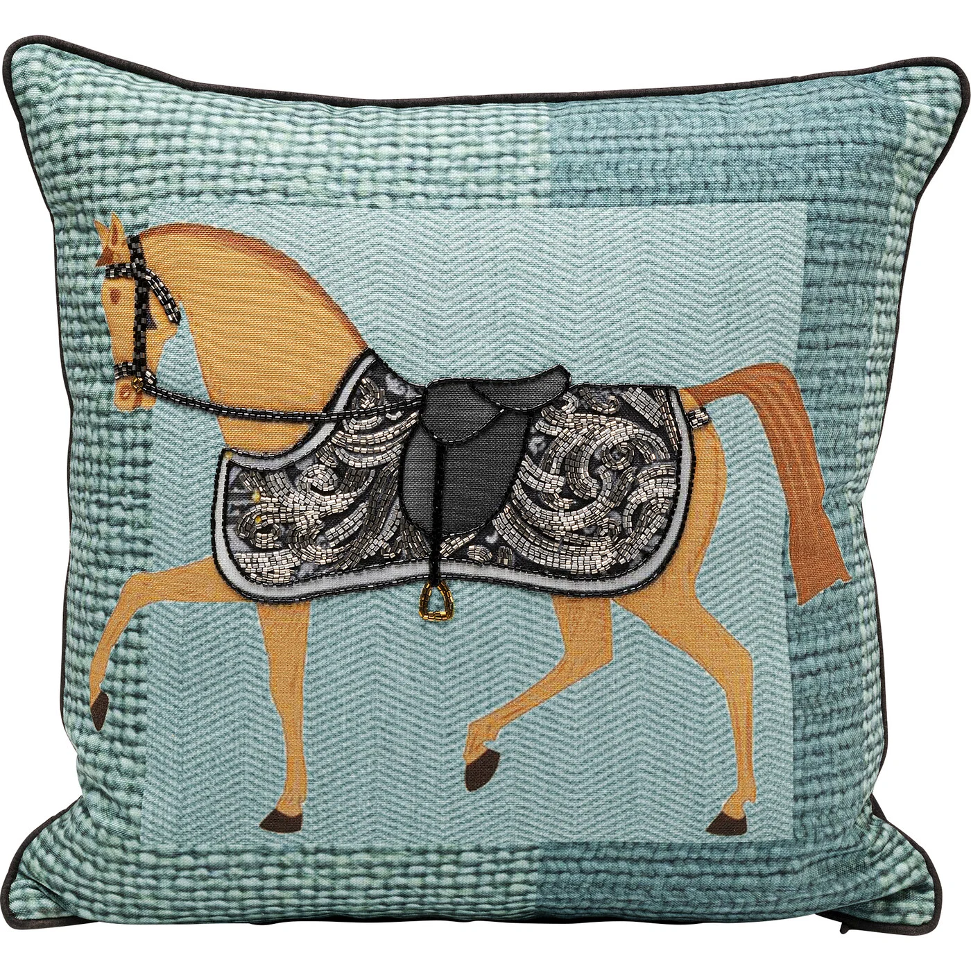 Kissen Pferdezeichnung 45 × 45 cm