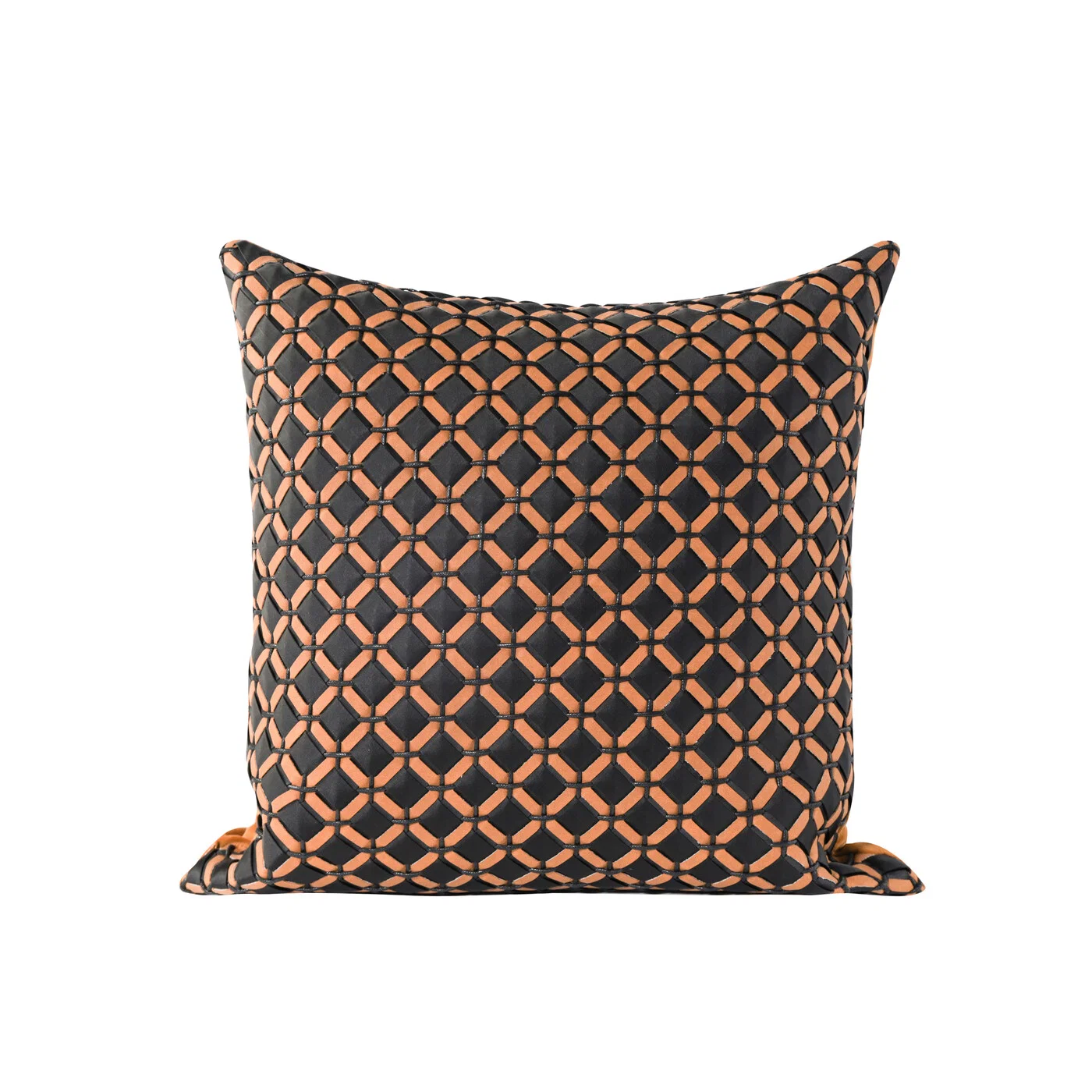 Kissen Rautenlinie Orange 45 × 45 cm