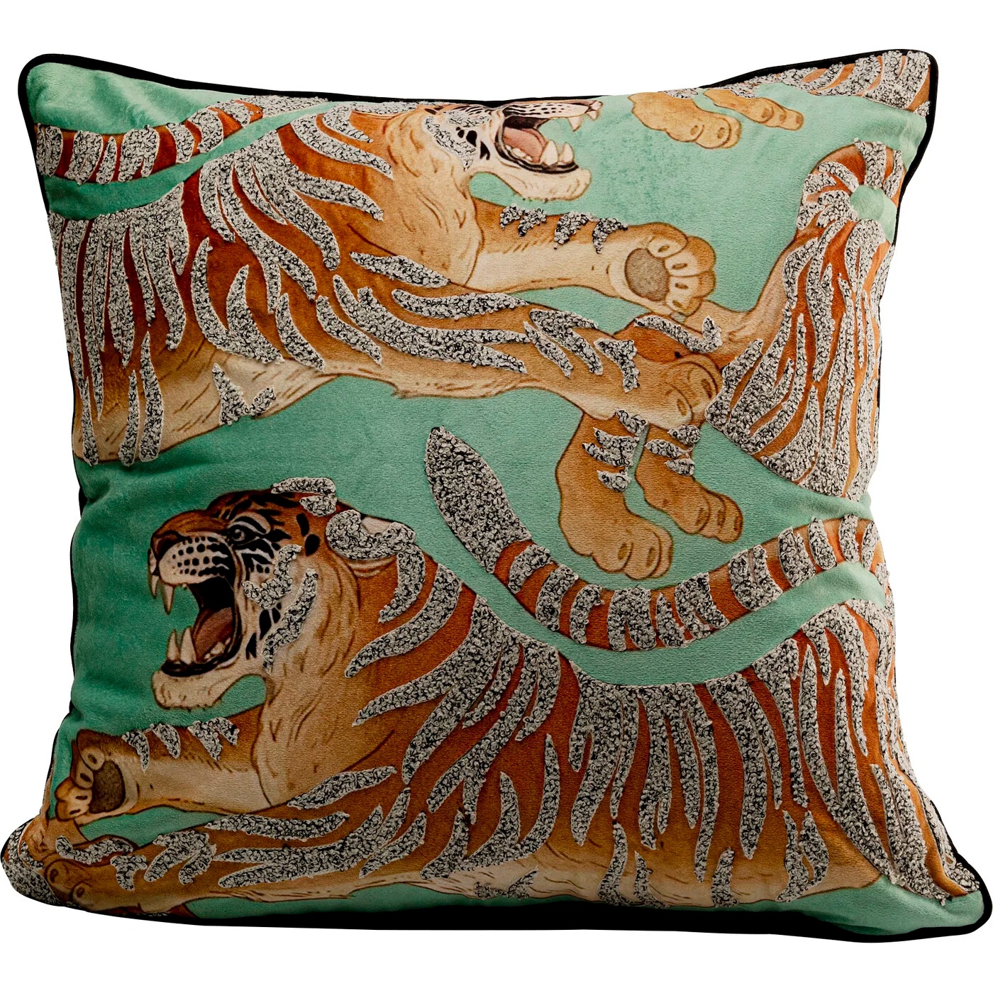Kissen Tigerpaar Mint 45 × 45 cm