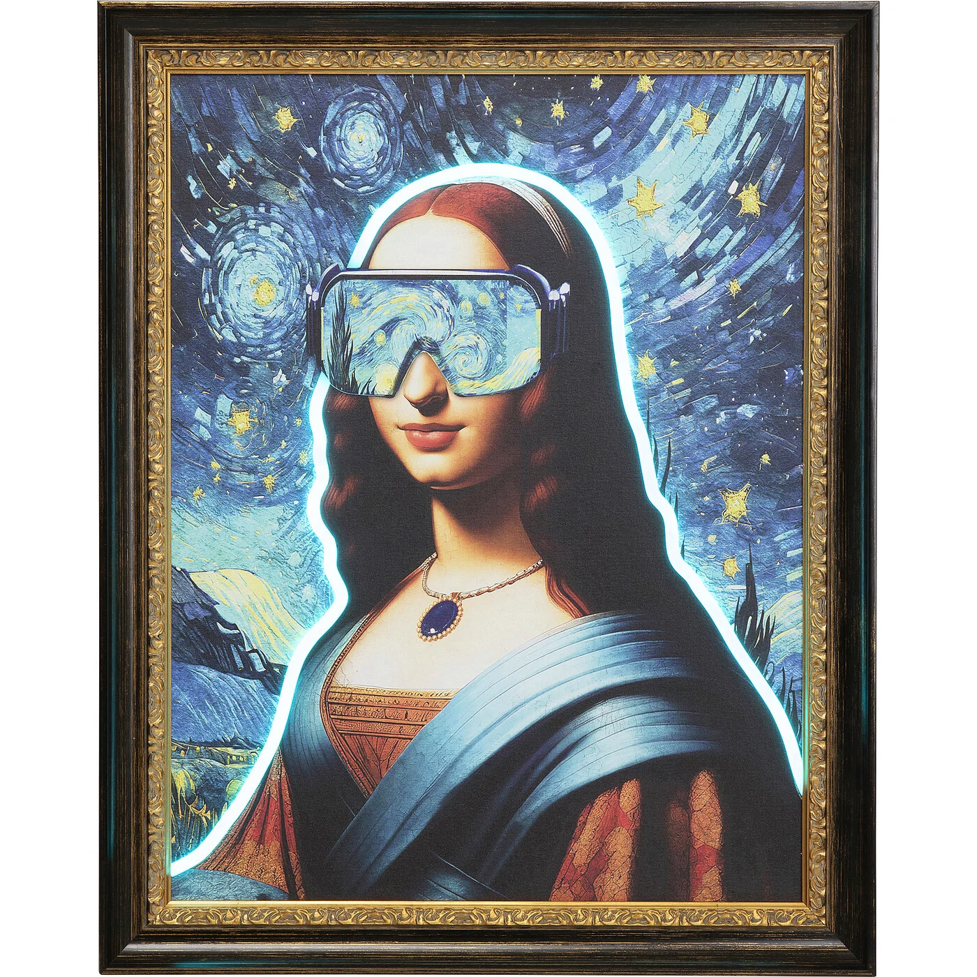 LED-Wandbild Kunstfrau 80 × 100 cm