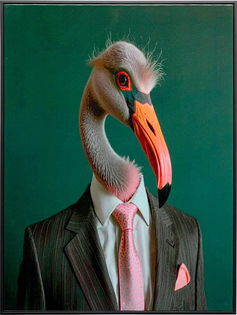 Leinwandbild Flamingoherr 45 × 60 cm