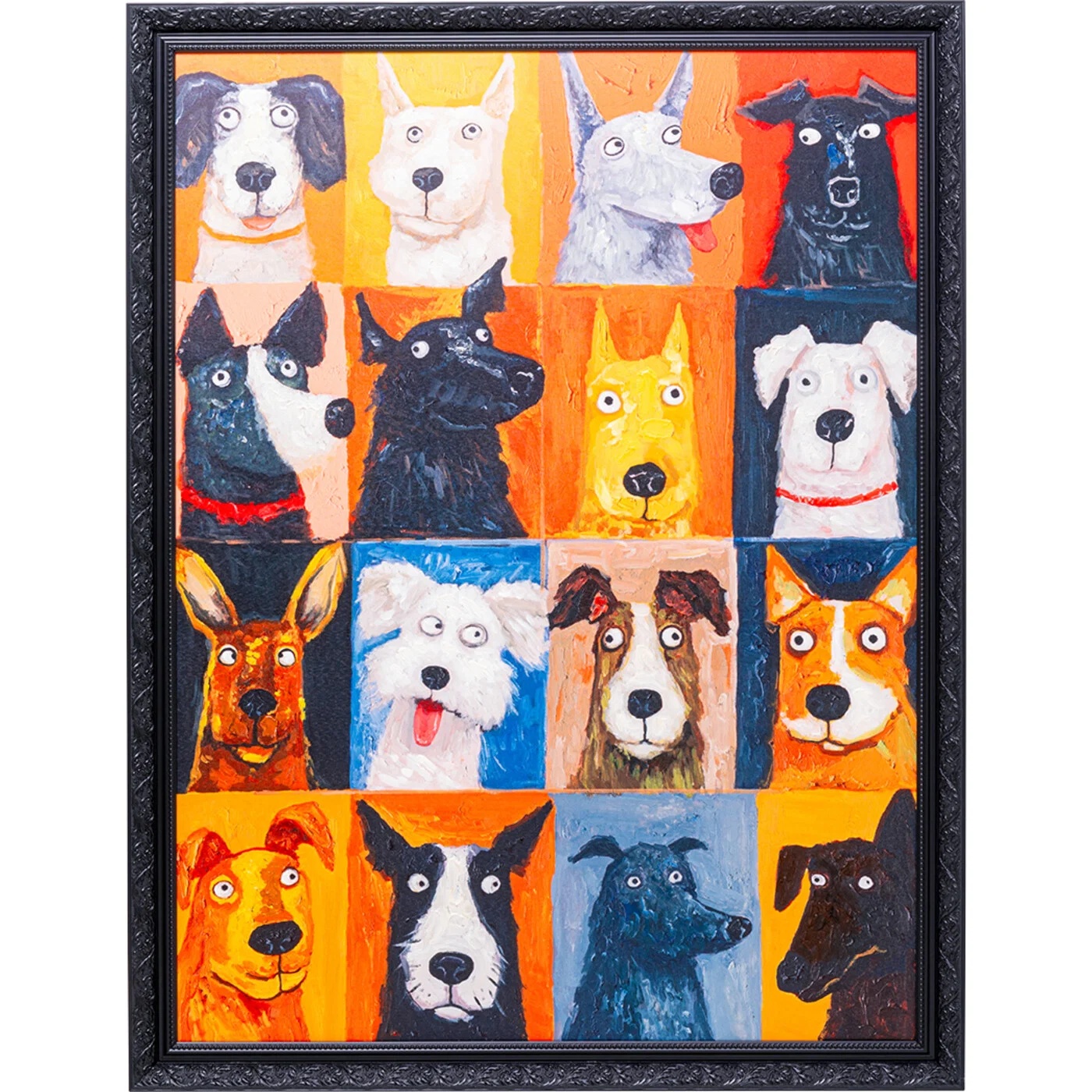 Leinwandbild Hundeporträts 90 × 120 cm