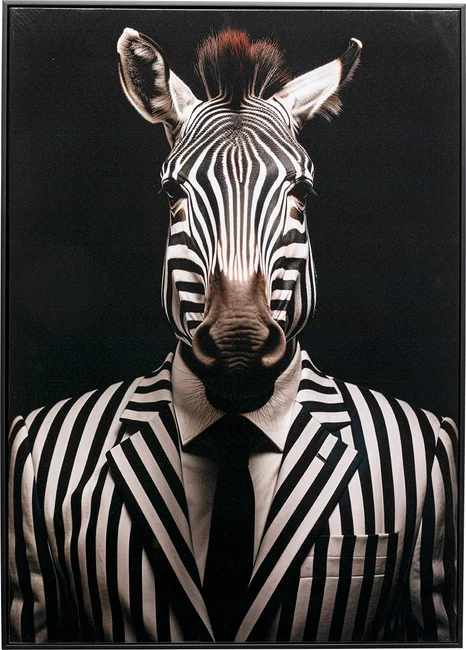 Leinwandbild Zebra im Anzug 50 × 70 cm