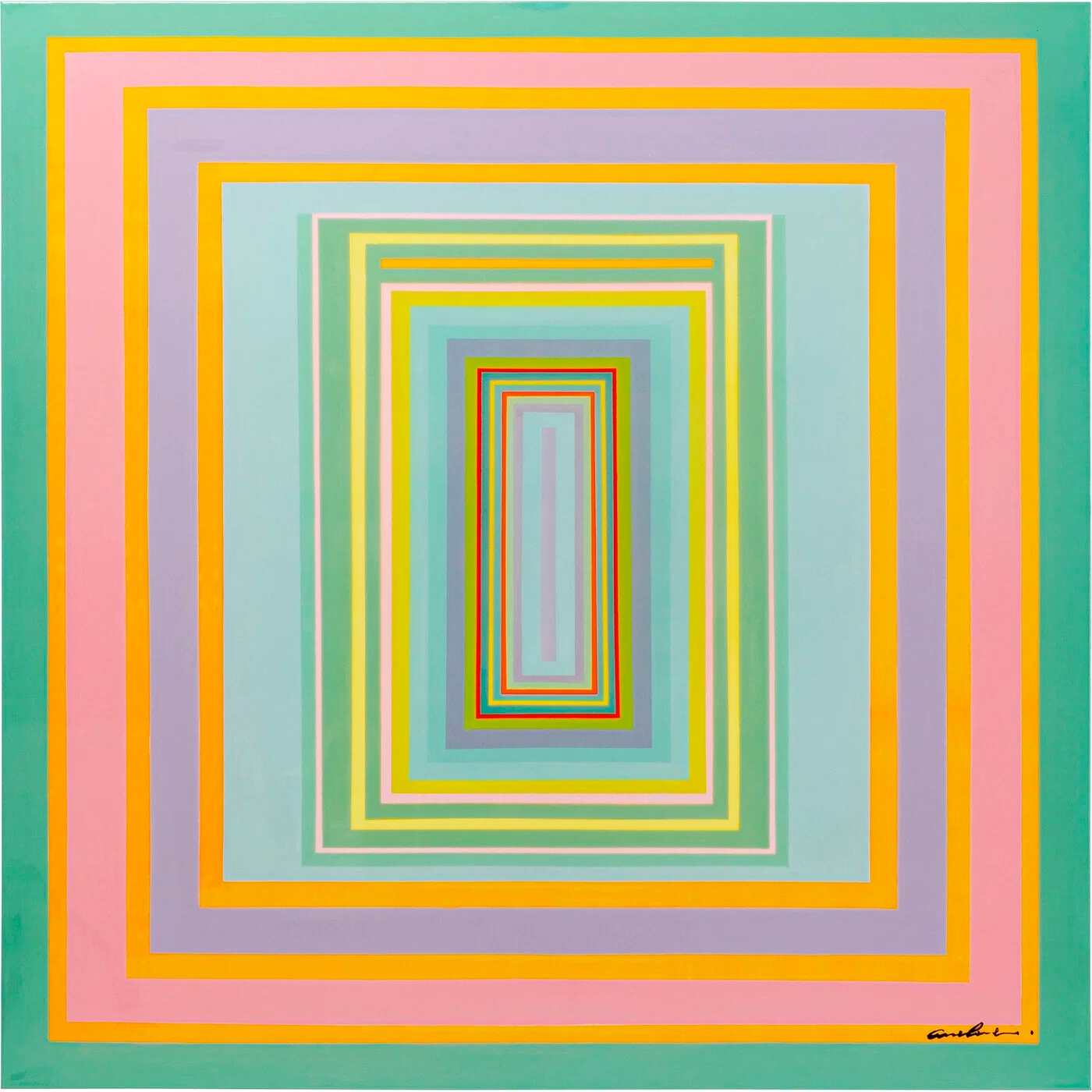 Leinwandbild Farbportal Fokus 140×140 cm