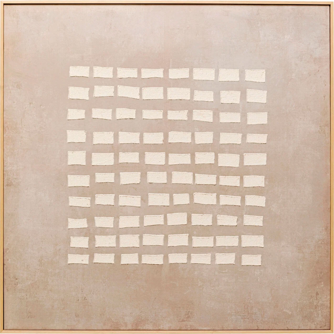 Leinwandbild Reliefreihen Beige 100×100 cm