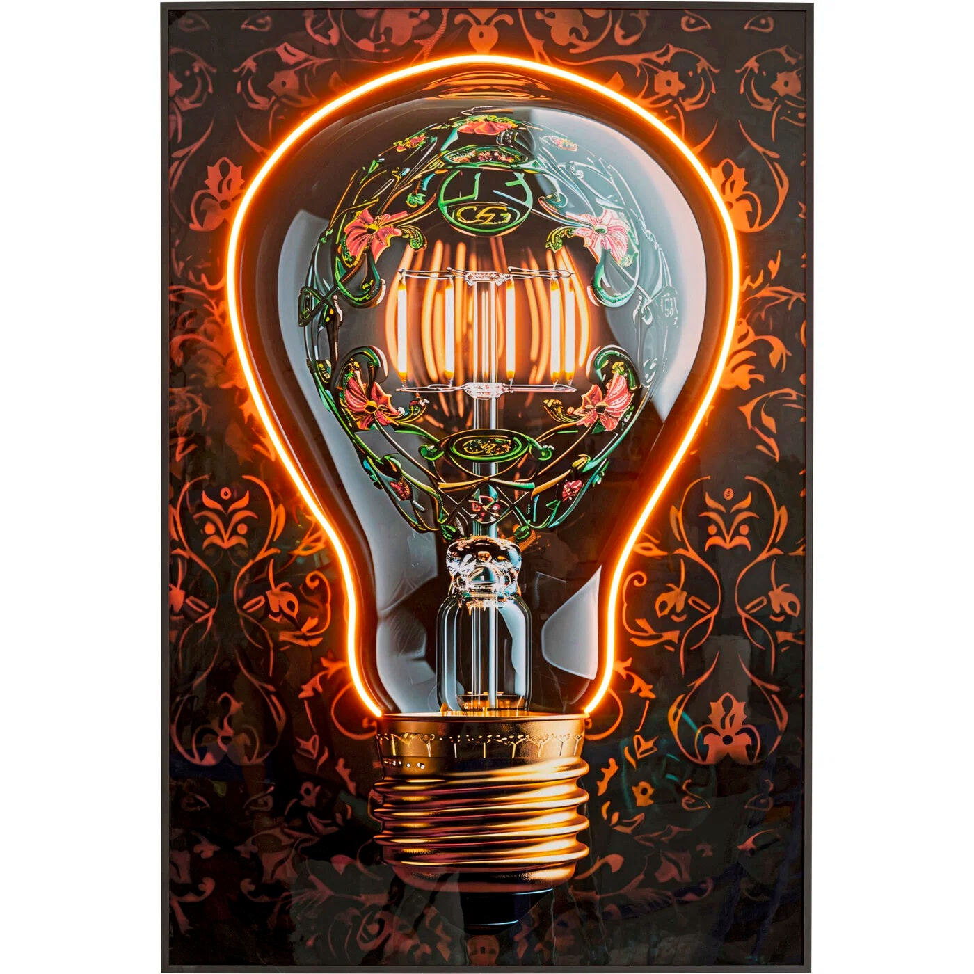 Lichtbild Glühlampenmotiv 80 × 120 cm