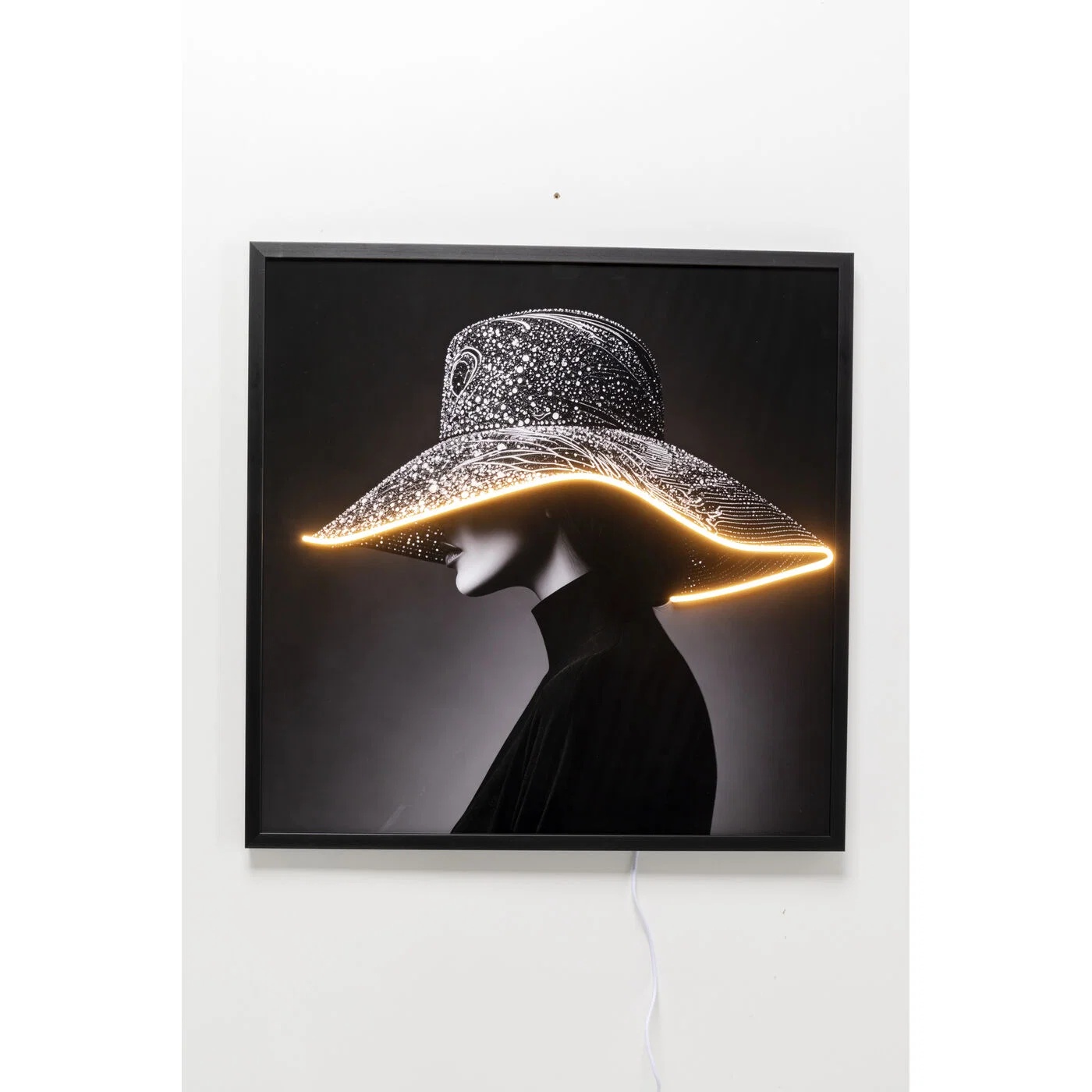 Lichtbild Hutprofil Schwarz 80 × 80 cm