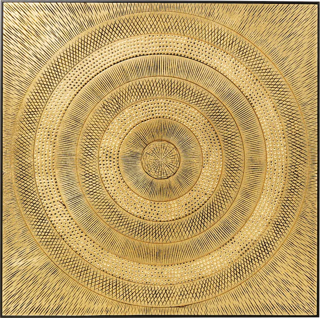 Objektbild Kreisrelief Gold 120 × 120 cm