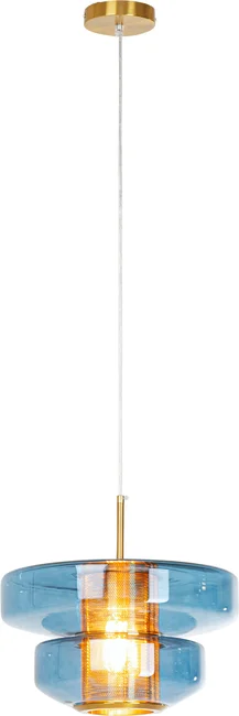 Pendelleuchte Glasbogen Blau Ø34 cm
