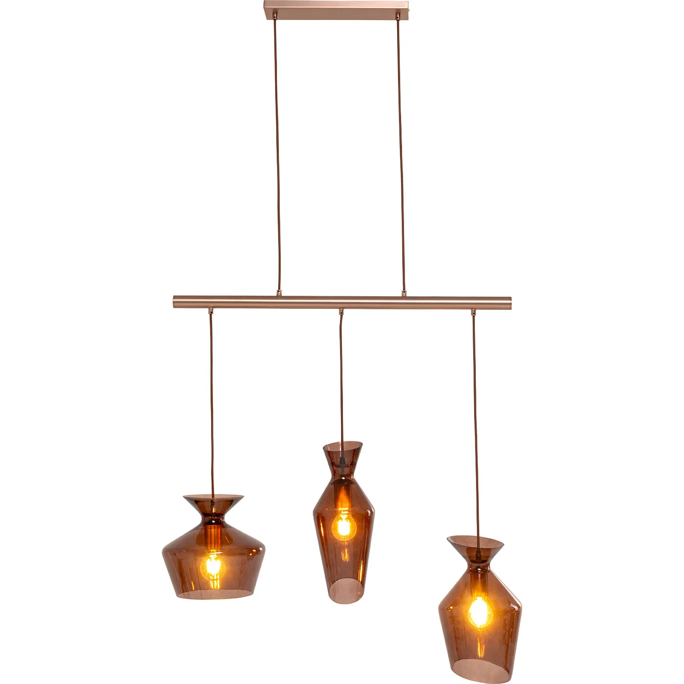Pendelleuchte Glaskelch Kaffeebraun 156 cm