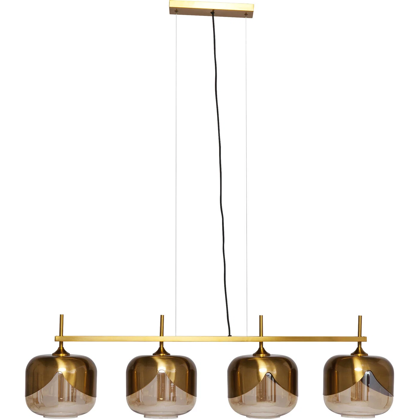 Pendelleuchte Goldglaskelch Vierfach 129 cm