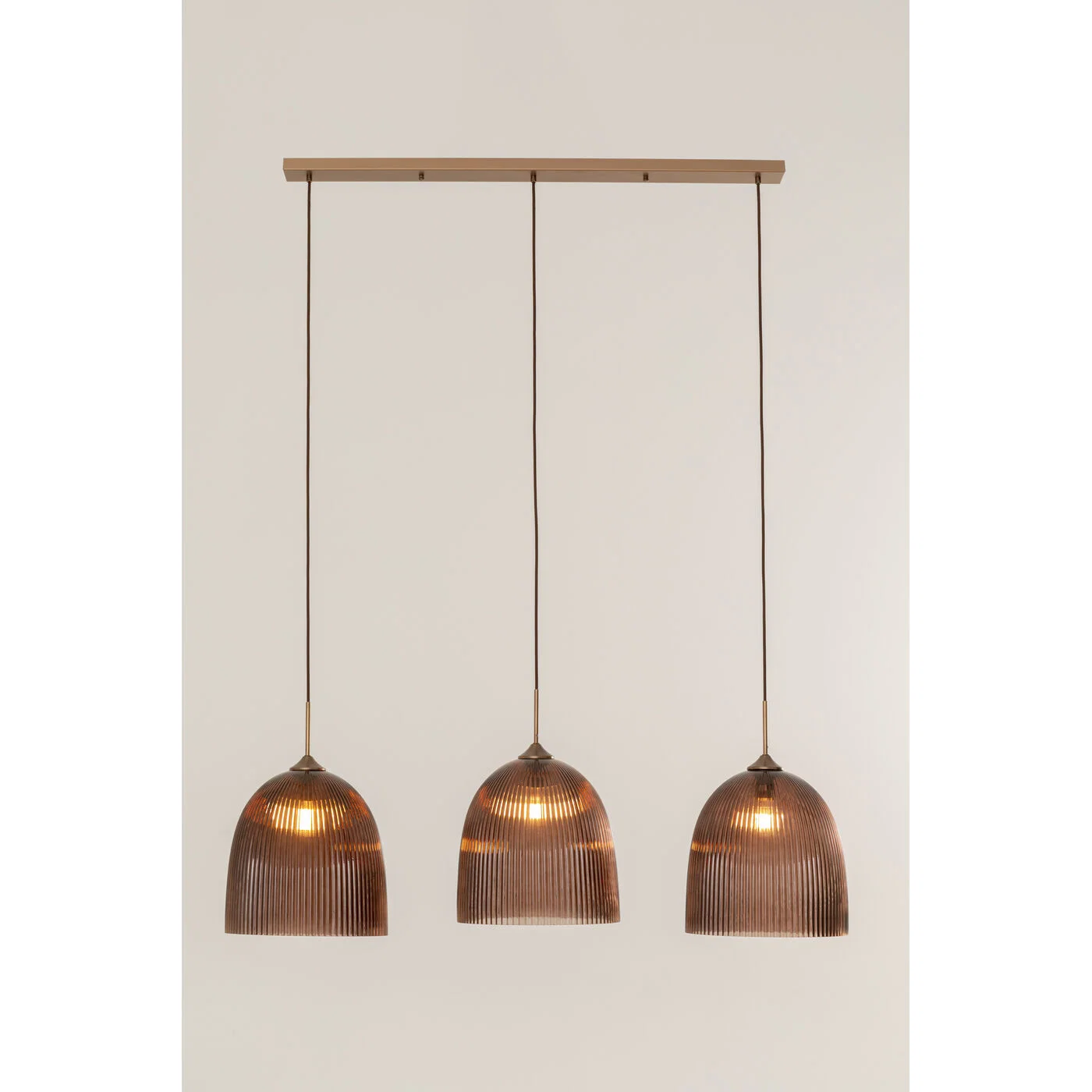 Pendelleuchte Riffelglas Dreifach 160 cm