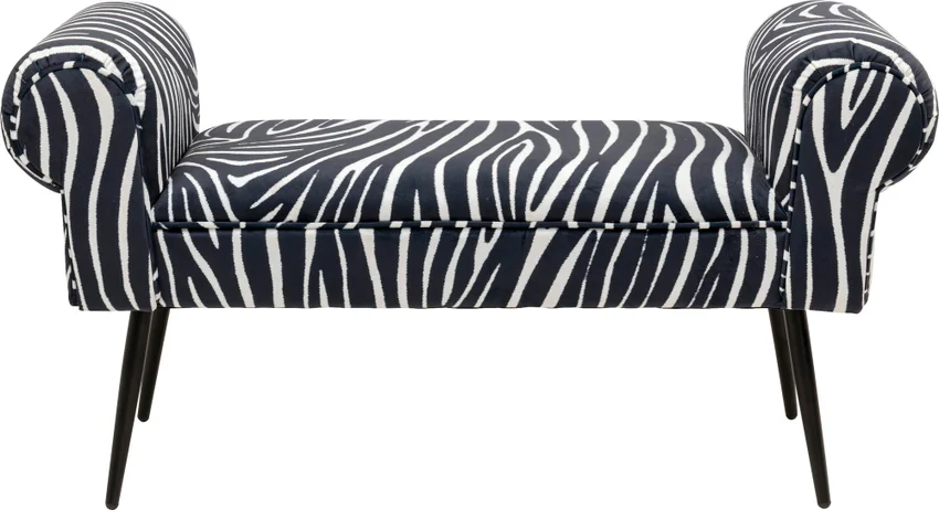 Polsterbank Flügelform Zebra 100 cm