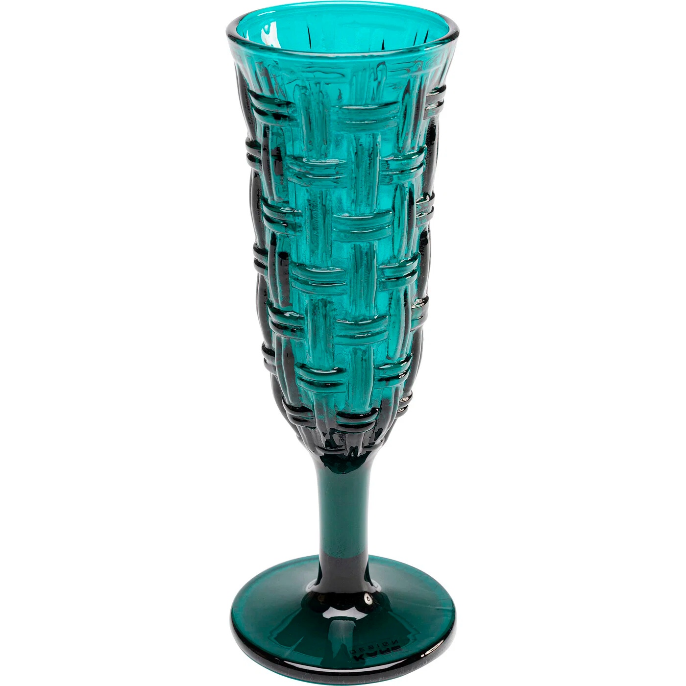 Sektglas Gewebeschliff Petrol 18cm – 24er-Set