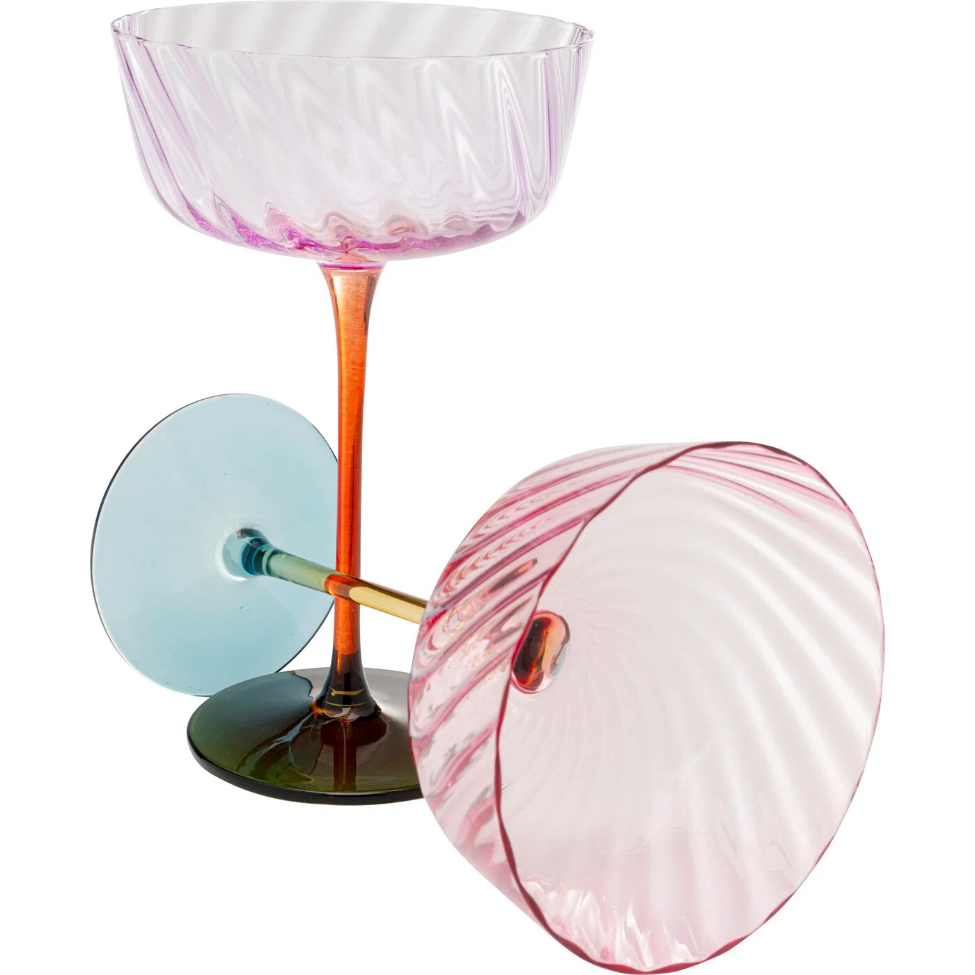 Sektglas Spiralglas 18cm Farbsortiert – 16er-Set
