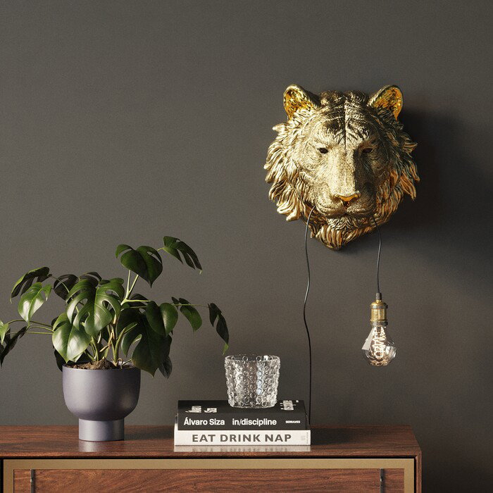 Wandleuchte Raubkatze Gold 38 cm – Ambiente