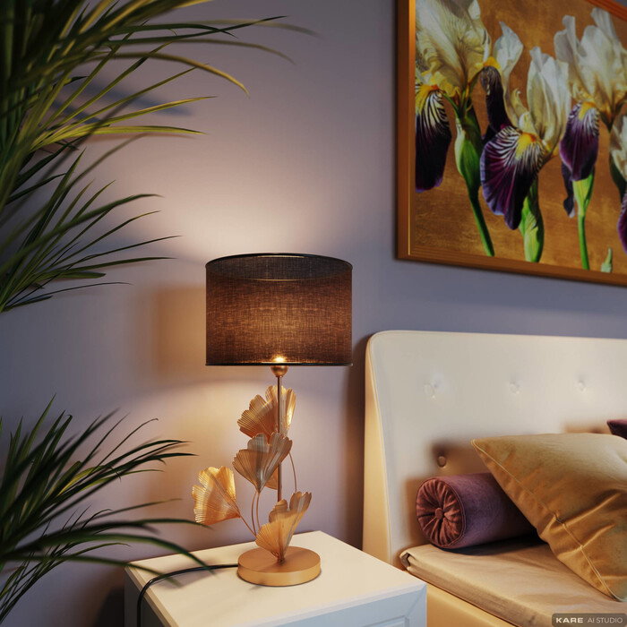 Tischleuchte Blütenglanz Gold 62 cm – Ambiente