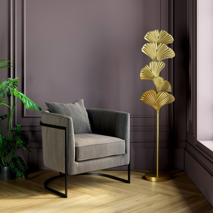Stehleuchte Astkrone Gold 160 cm – Ambiente