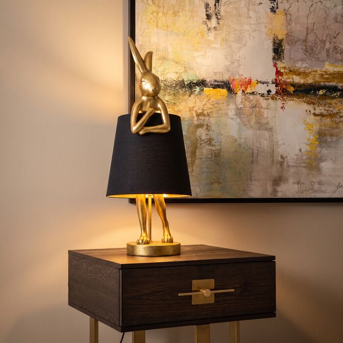 Tischleuchte Hasenlicht Gold/Schwarz 68 cm – Ambiente