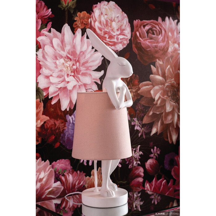 Tischleuchte Hasenlicht Weiß/Rosa 50 cm – Ambiente