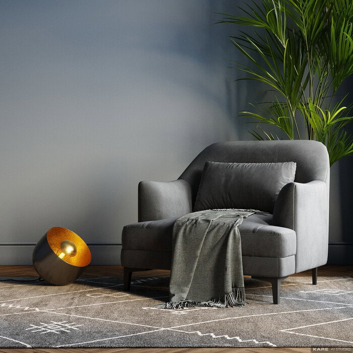 Bodenleuchte Lichtscheibe Glatt Graphit Ø28 cm – Ambiente