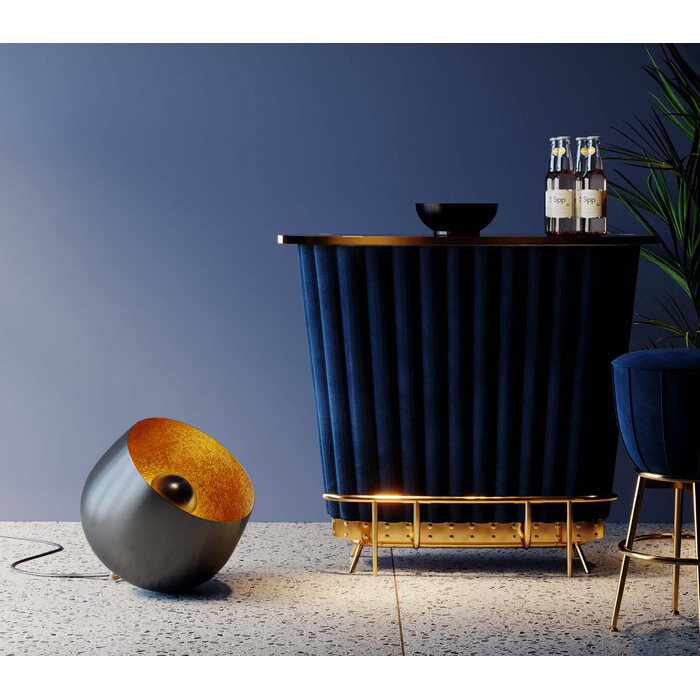 Bodenleuchte Lichtscheibe Glatt Graphit Ø50 cm – Ambiente