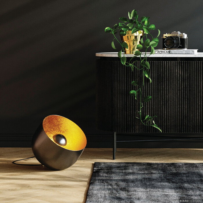 Bodenleuchte Sonnenschale Graphit Ø 35 cm – Ambiente